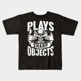 Plays with Sharp Objects Kids T-Shirt